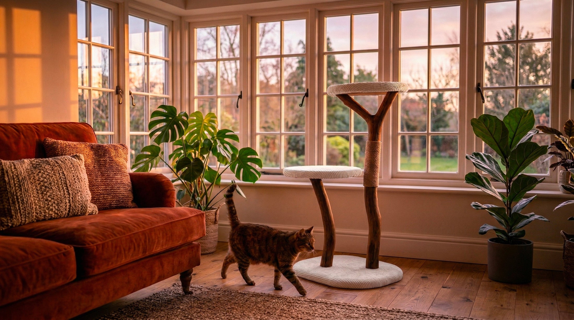 Arbre à chat dans un salon