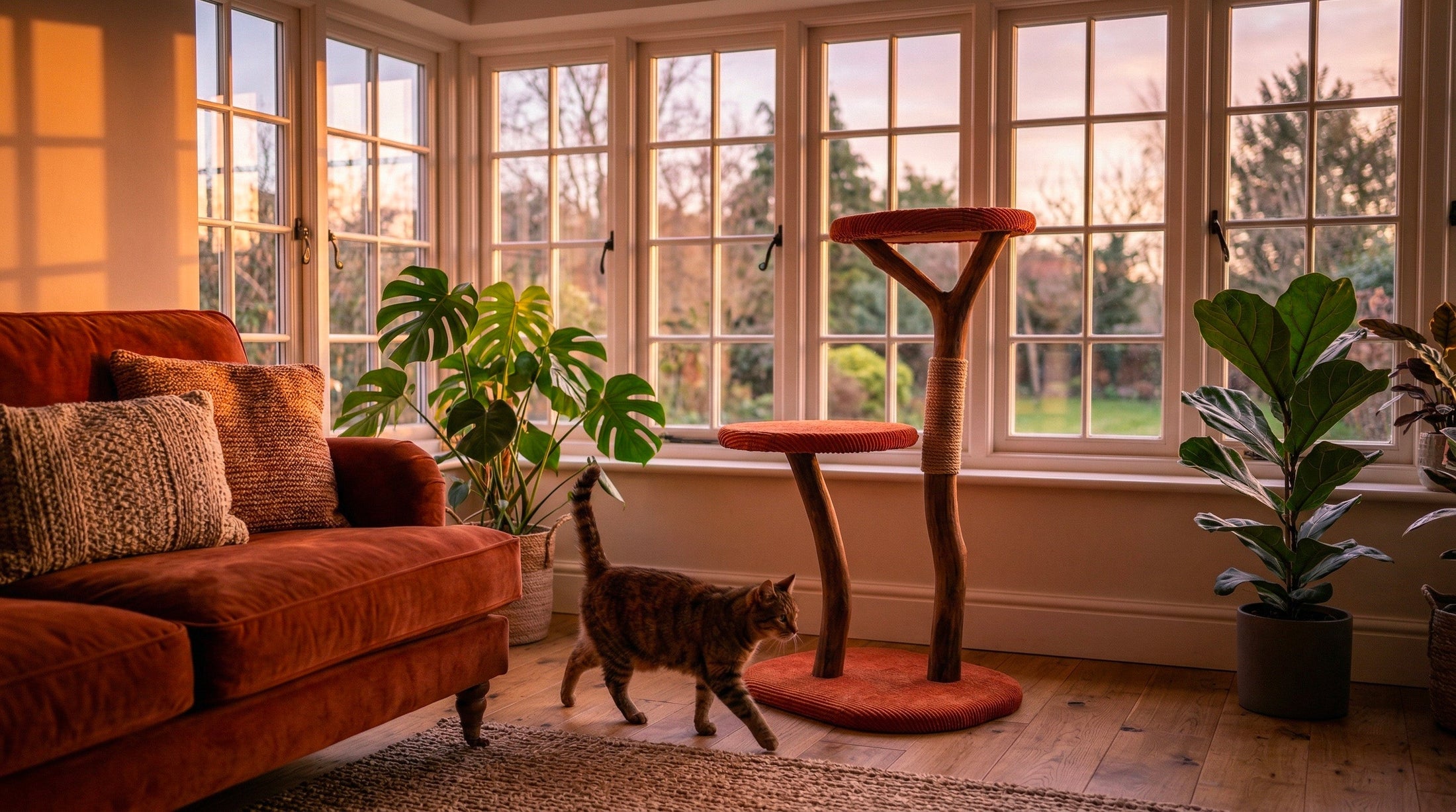 Arbre à chat dans un salon